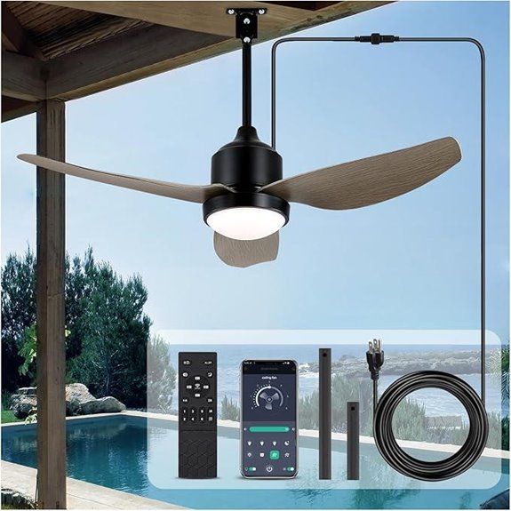 Nebulium 42 Outdoor Ceiling Fan with Light