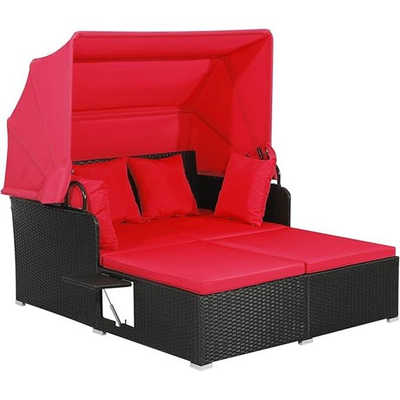 Salches Outdoor Daybed with Retractable Canopy