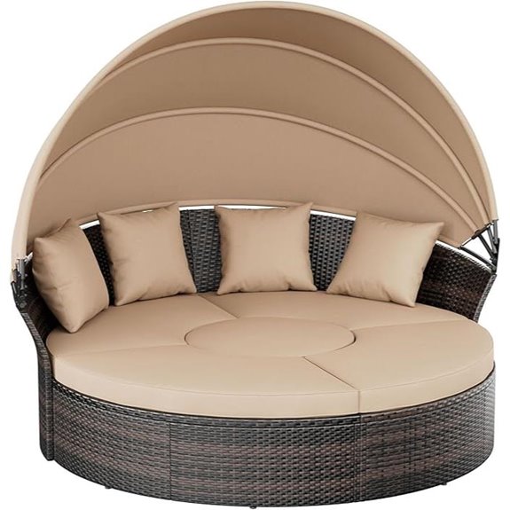 Crownland Outdoor Daybed with Canopy and Cushions