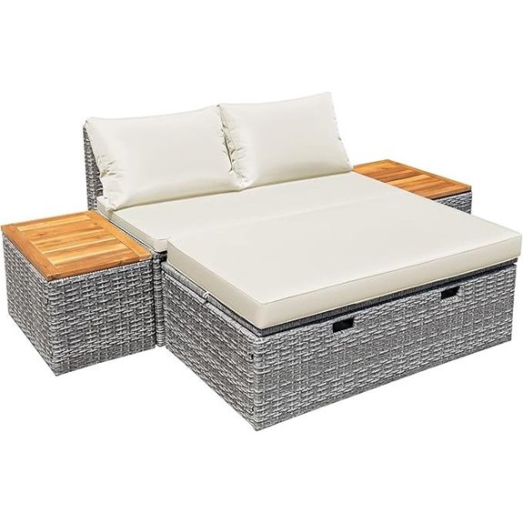 Devoko Outdoor Daybed Set with Side Tables
