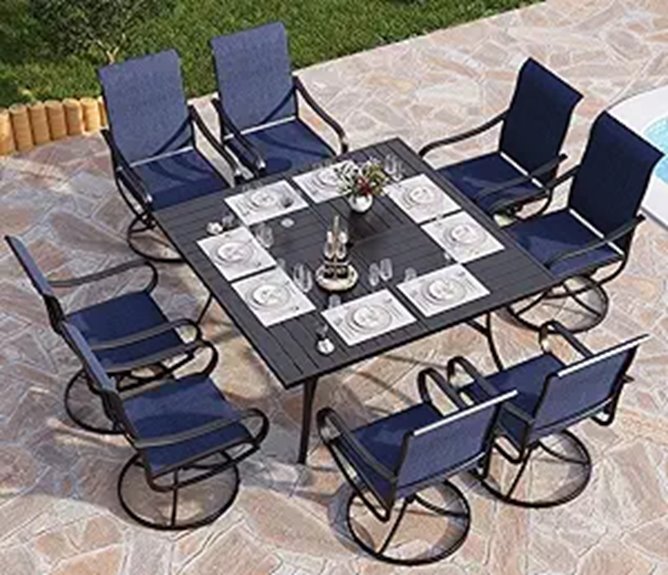 PHI VILLA 9-Piece Outdoor Dining Set for 8