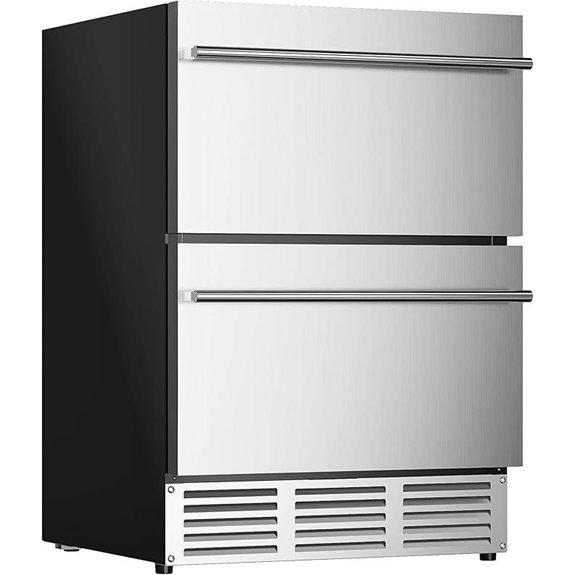 EUHOMY 24-Inch Outdoor Double Drawer Beverage Fridge