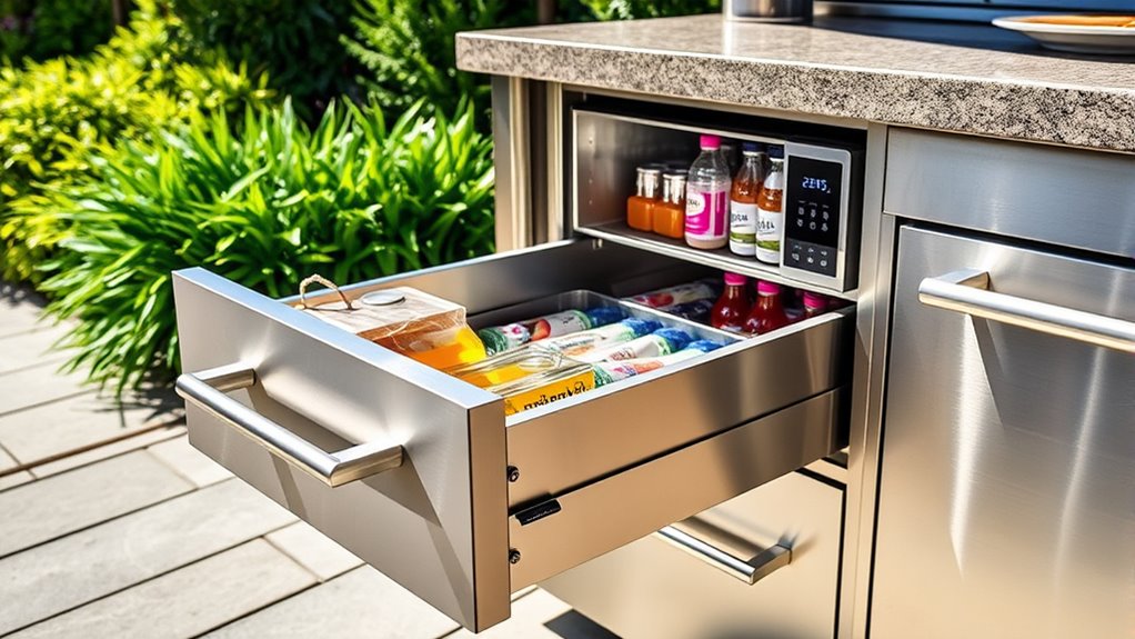 outdoor fridge durability and features