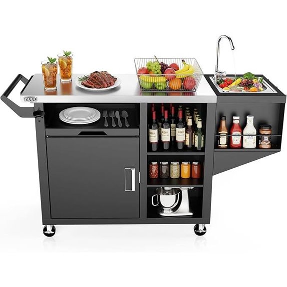 NUUK Outdoor Grill Cart with Sink and Storage