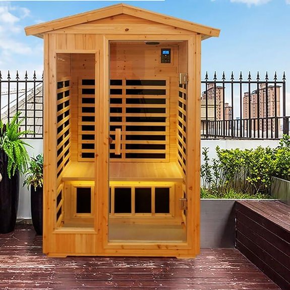 Saunas 902V Infrared Outdoor Wooden 2-Person Sauna