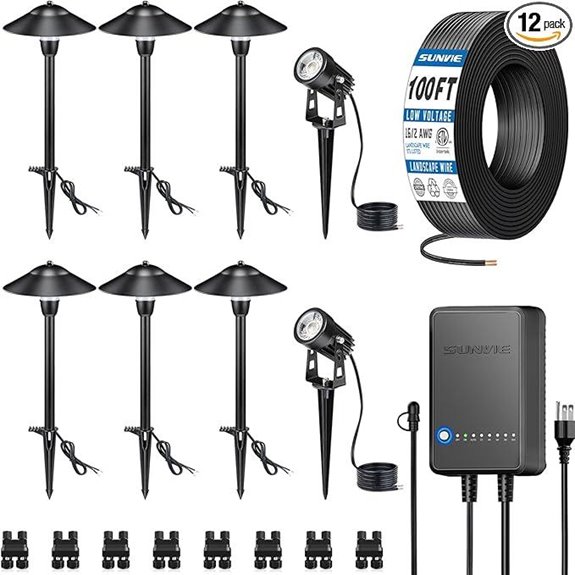 SUNVIE LED Landscape Lighting Kit with Transformer