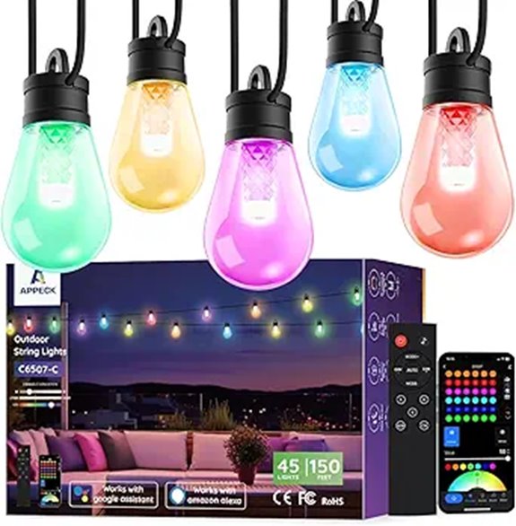 APPECK Smart Outdoor String Lights with 45 LEDs
