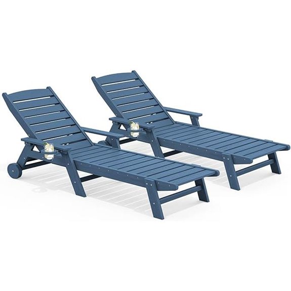 SERWALL Outdoor Lounge Chairs Set of 2 with Wheels