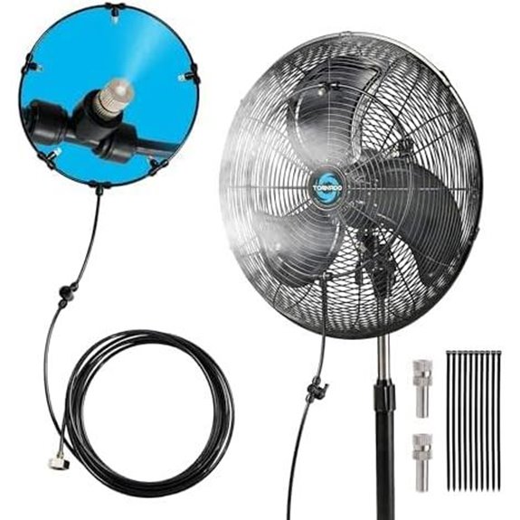 Tornado 20 Outdoor Misting Pedestal Fan with Nozzles