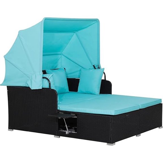 RELAX4LIFE Patio Outdoor Daybed with Canopy