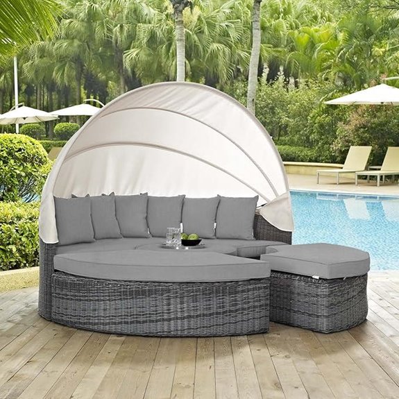 Modway Summon Outdoor Patio Daybed with Canopy