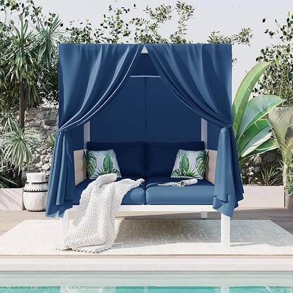 Kevinplus Outdoor Patio Daybed with Canopy & Cushions
