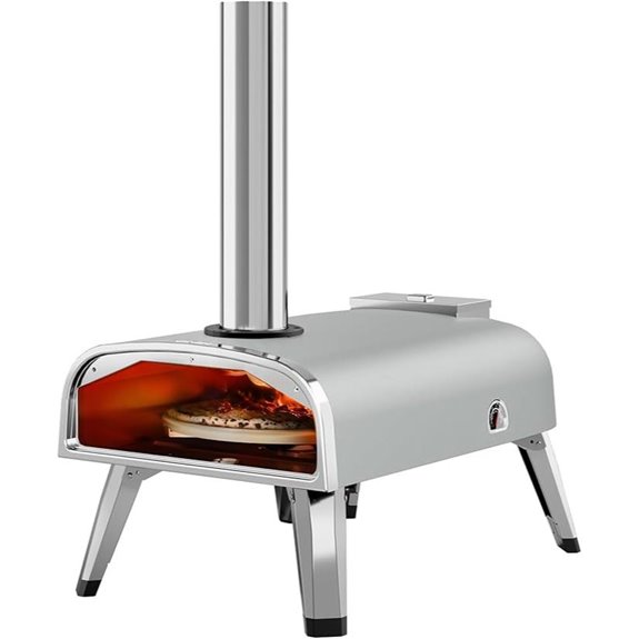 Outdoor Wood Pellet Pizza Oven with Rotatable Stone