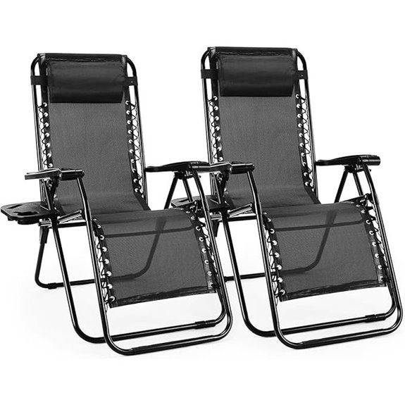 Sweetcrispy Zero Gravity Chairs Set of 2 Outdoor Recliners