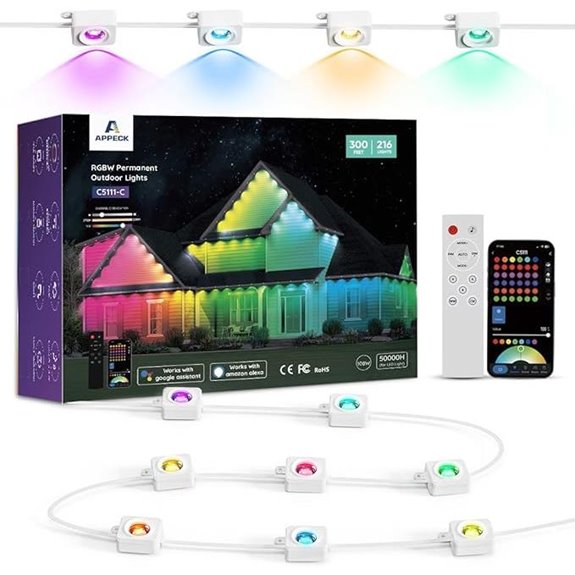 APPECK 300ft Outdoor RGBW String Lights with Alexa