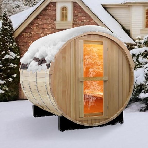 Smartmak 6-Person Outdoor Wooden Sauna with Accessories