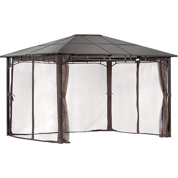 ShelterLogic Outdoor 10' x 12' Sycamore Hardtop Gazebo and Screenhouse