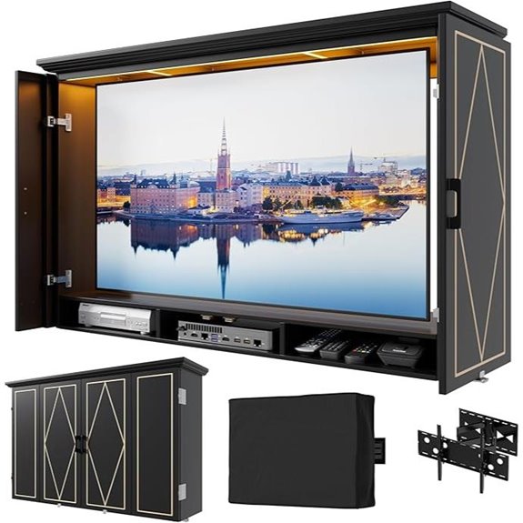 PAKASEPT Outdoor TV Enclosure with Mount & LED Light