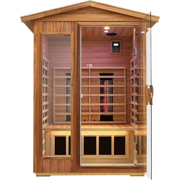 Outdoor 2-Person Infrared Sauna with Bluetooth and Lights