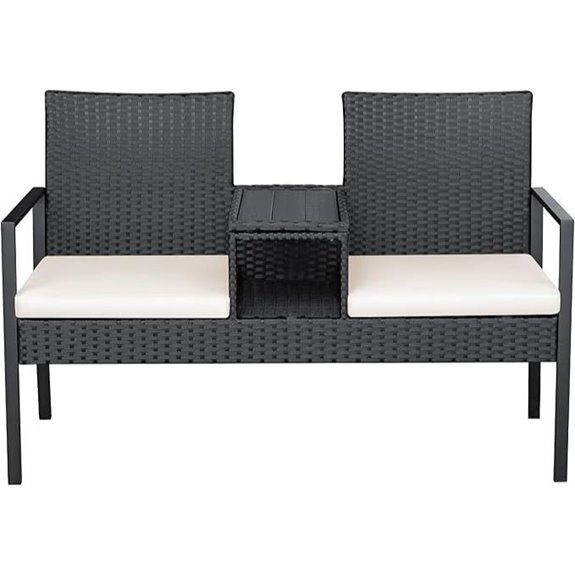 Greesum Outdoor Wicker Patio Conversation Set with Cushions
