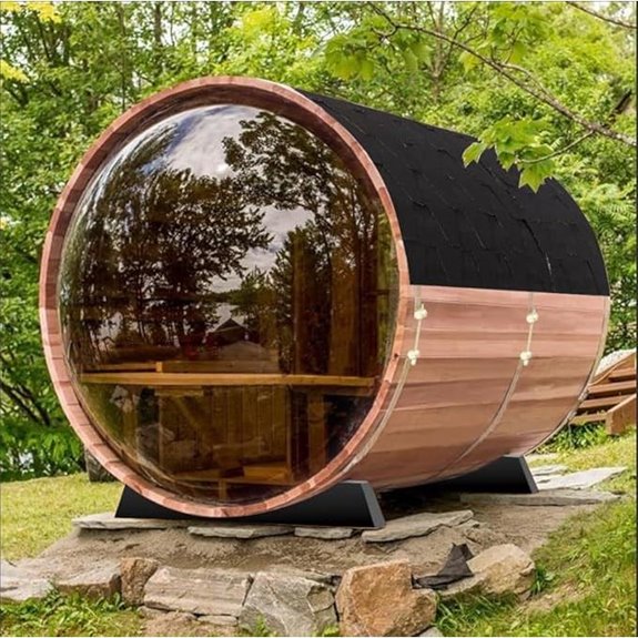 Outdoor Wooden Barrel Sauna for 4-6 People