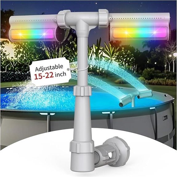 Patented Pool Fountain with Lights and Waterfall