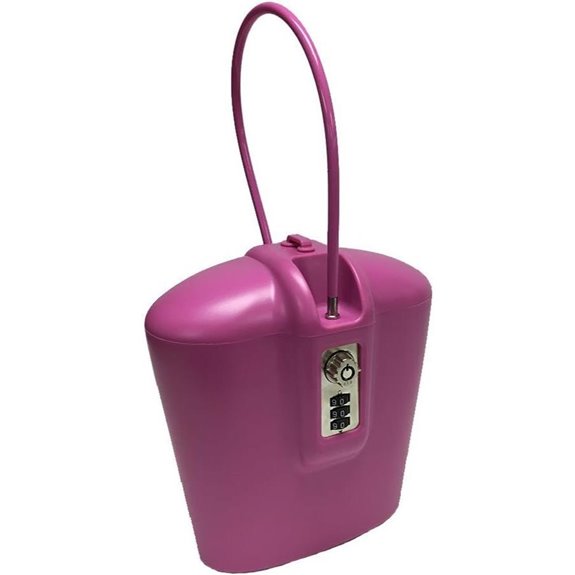 SAFEGO Portable Lock Box Safe with Key & Combo (Pink)