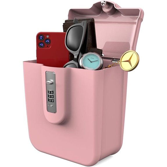 Portable Pink Lock Box for Travel and Vacation