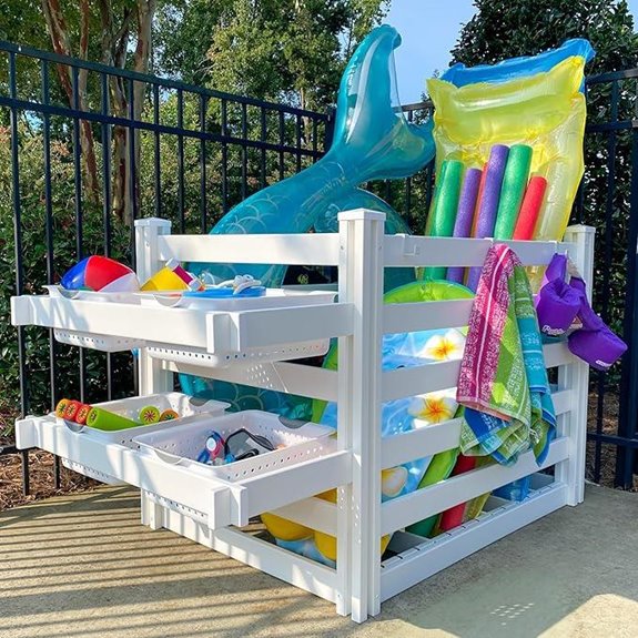Freestanding Vinyl Pool Equipment Storage Organizer