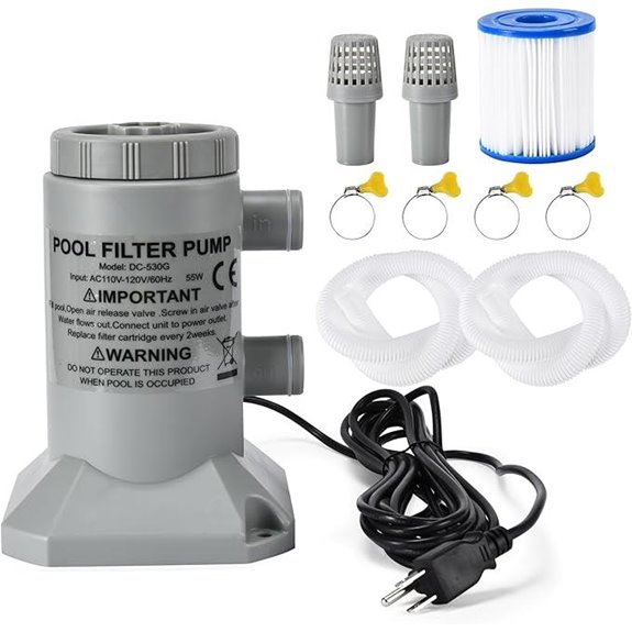 EDOU 530 GPH Pool Cartridge Filter Pump Kit
