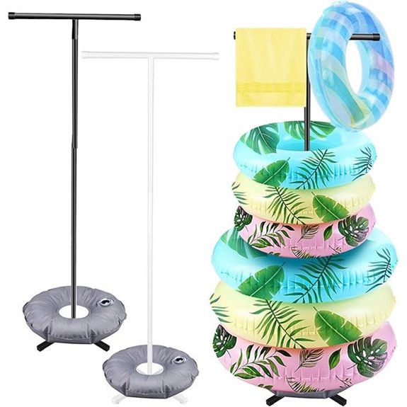 Pool Float Storage Rack with Water Weights (2 Pack)