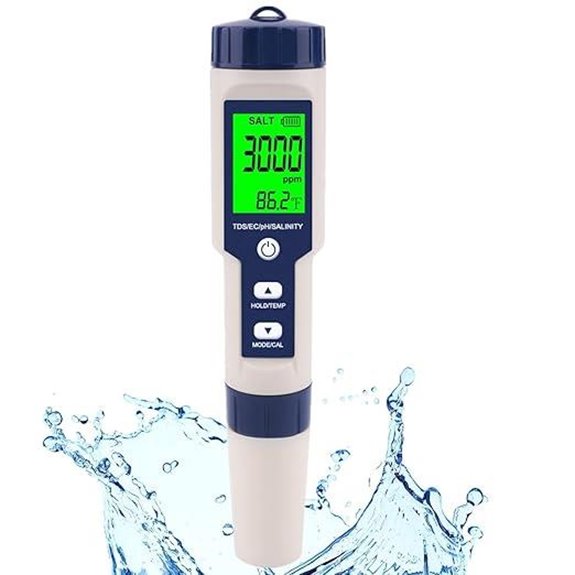 Hofun 5-in-1 Pool Salt & pH Tester Meter