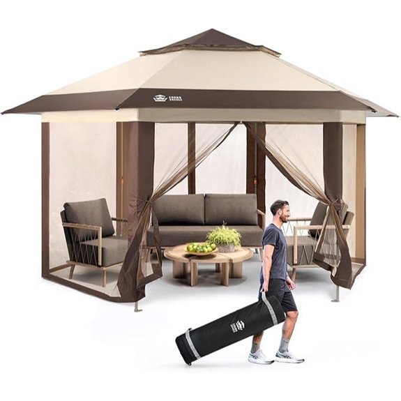 CROWN SHADES 13x13 Pop-Up Gazebo with Mosquito Net