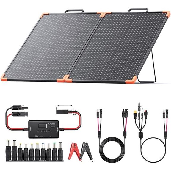 100W Portable Solar Panel with PWM Controller