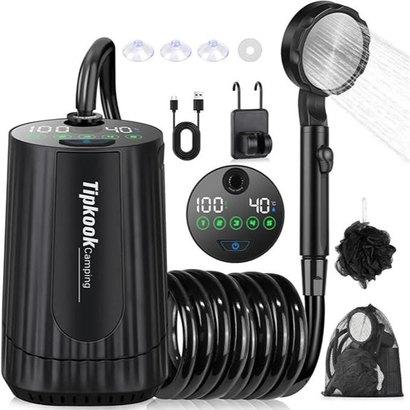 Rechargeable 10000mAh Camping Shower Pump with LED Display