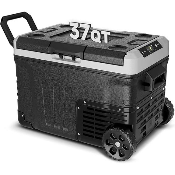 Portable Car Fridge Cooler 37L with Wheels