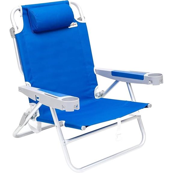 Sunnyfeel 28 Wide Portable Beach Chair with Cup Holder