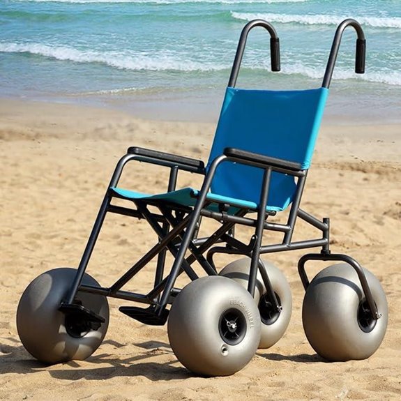 Foldable Beach Wheelchair with Balloon Tires