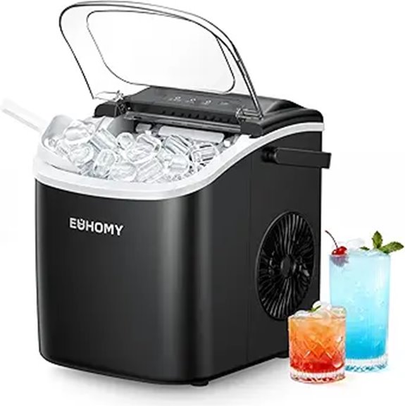 EUHOMY Portable Countertop Ice Maker (Black)