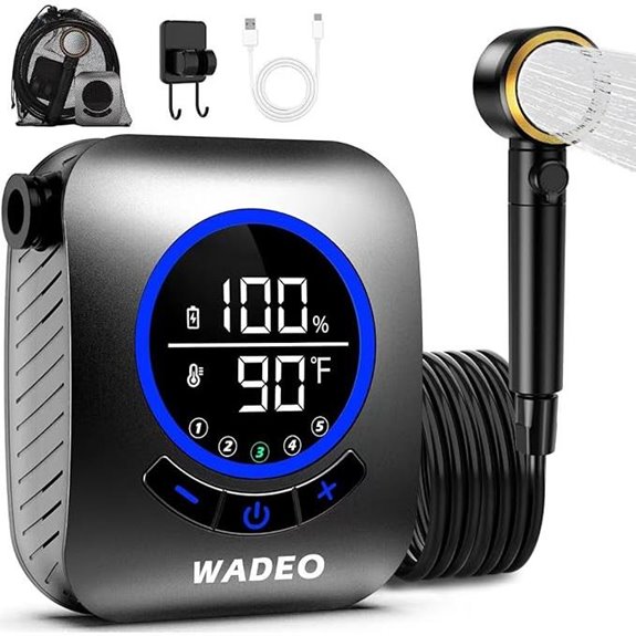 portable camping shower with adjustable pressure