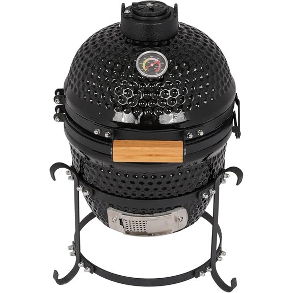 13 Portable Ceramic Charcoal Grill with Thermometer