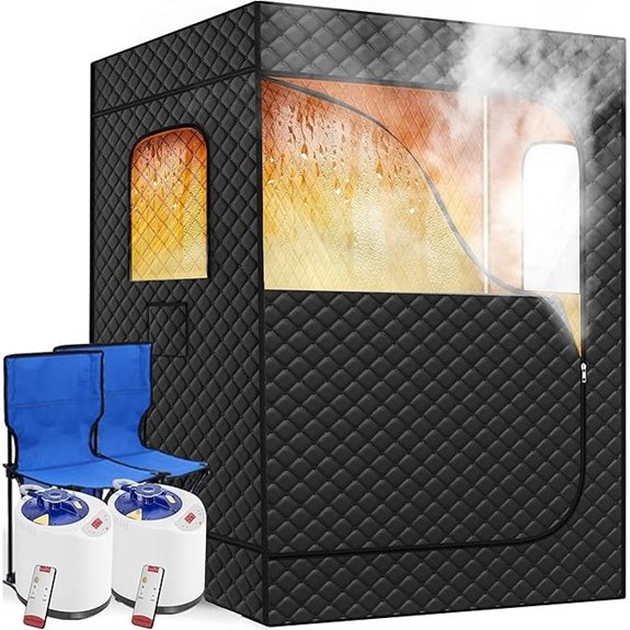 Portable 2-Person Steam Sauna with Chairs & Remote