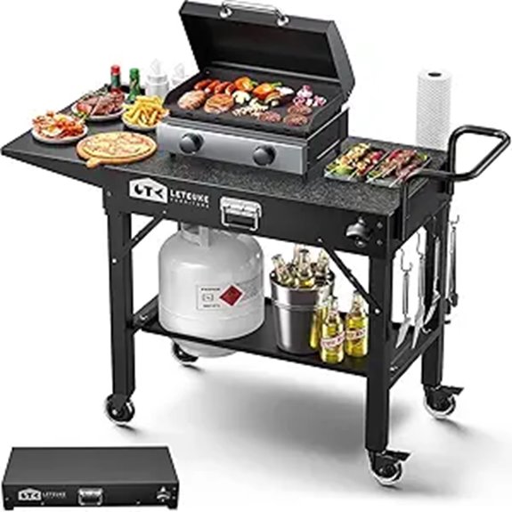 Leteuke Portable Grill Cart for Blackstone & Ninja