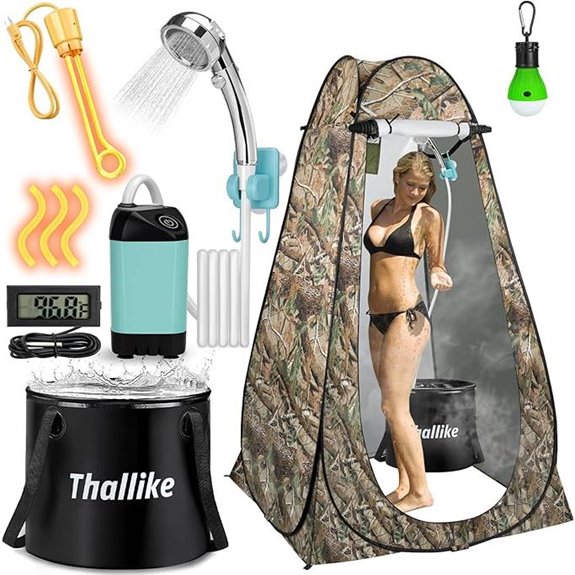 portable heated shower kit