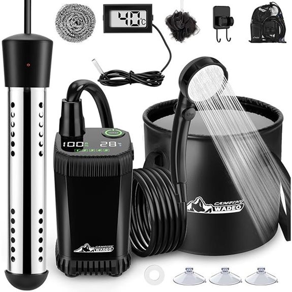 portable heated shower