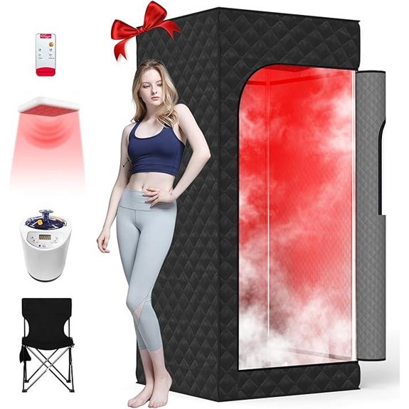Portable Infrared Sauna with Steam and Red Light