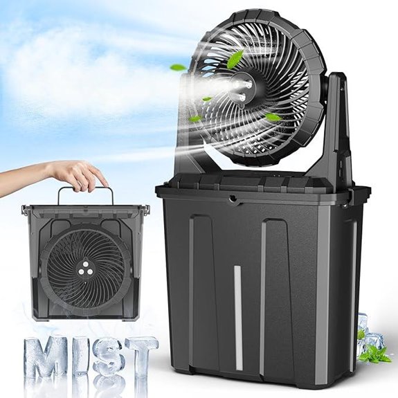 Ausic 9L Portable Misting Fan with Rechargeable Battery