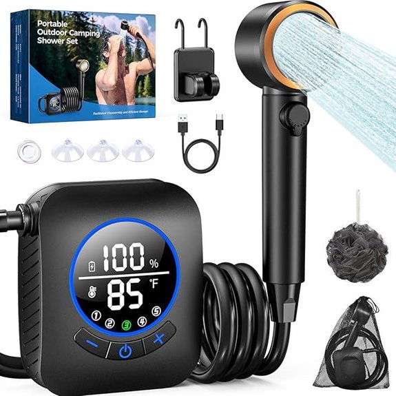 Portable Camping Shower with 3X Water Flow