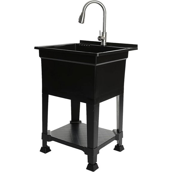 Freestanding Utility Sink with Quick Connect Drain