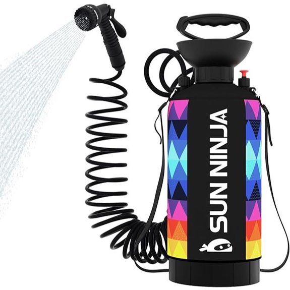 SUN NINJA Portable Camping Shower with 7 Modes